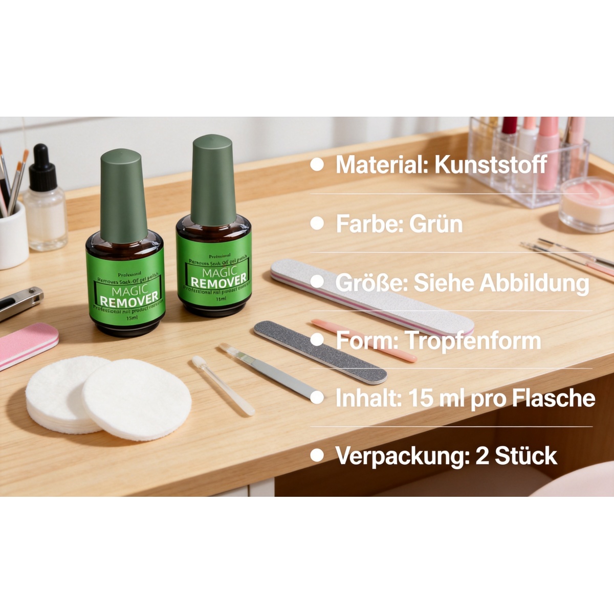 Magic Gel-Nagellackentferner Lieferumfang