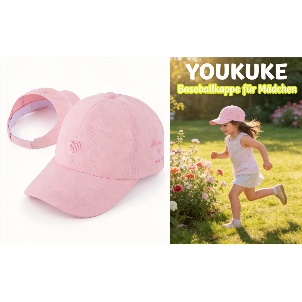 Kinder Baseballcap mit Pferdeschwanz-Öffnung